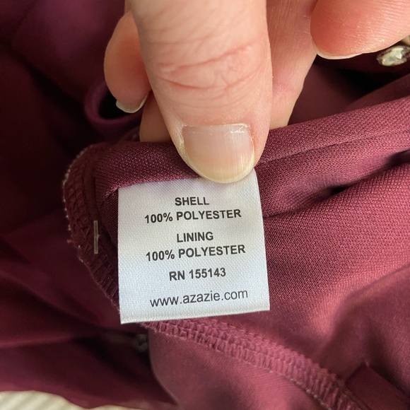 Azazie Burgundy Bridesmaid Dress - A-line with slit - custom size - Picture 11 of 16